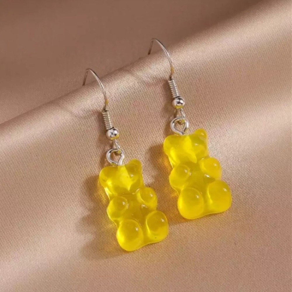 Red Gummy Bear Strawberry Candy Retro Cute  Dainty Vintage Casual Dangle Earring - Picture 3 of 14